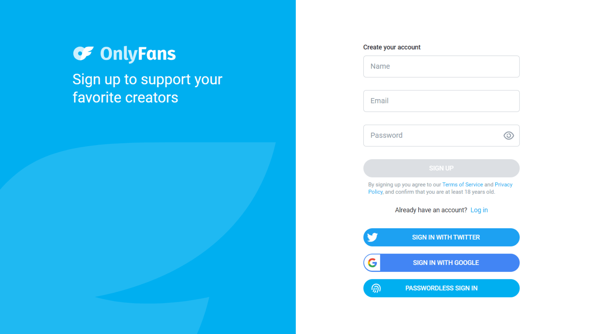 регистрация Onlyfans - Create account OnlyFans